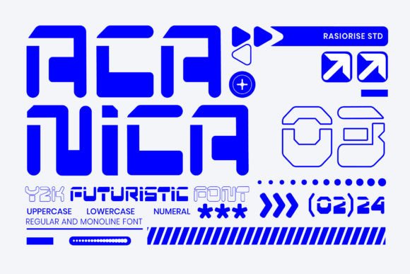 Acanica: The Futuristic Y2K Display Font for Crafters