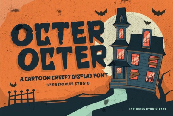 Octer: A Creepy Halloween Cartoon Grunge Font for Digital Design