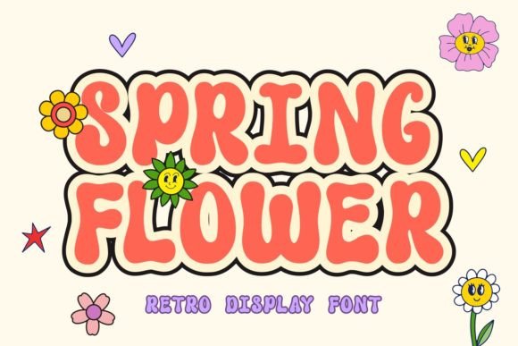 Spring Flower: A Retro Display Typeface for Editorial Design
